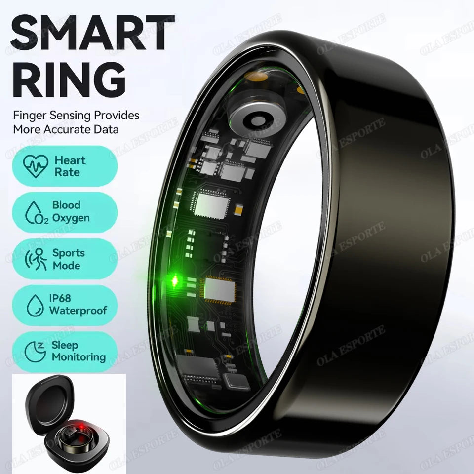 For Smart Ring Men Women Bluetooth Monitor Blood HeartRate Blood Oxygen Monitor Smartring MultiSport 5ATM Waterproof 2025