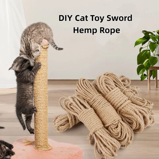 DIY Sisal Rope for Cat Trees Scratching Post Toy Cat Climbing Frame Replacement Rope for Cat Sharpen Claw